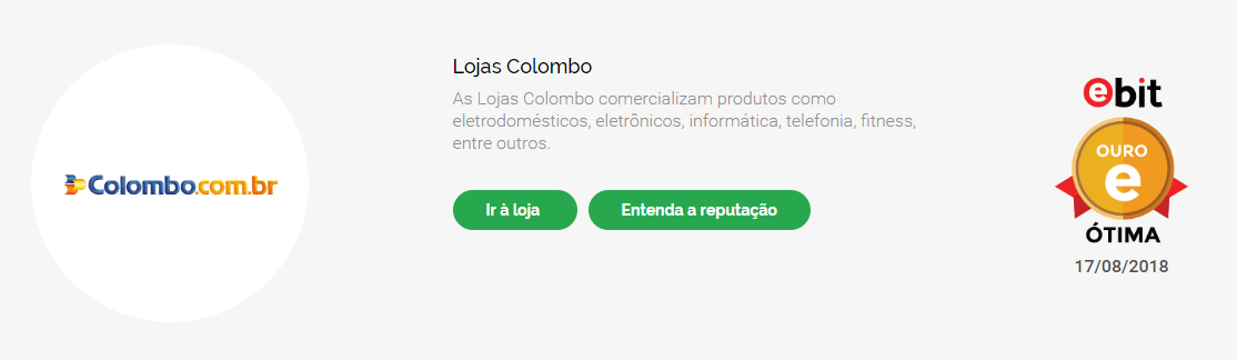Lojas Colombo é confiável: Pesquisa feita no Ebit